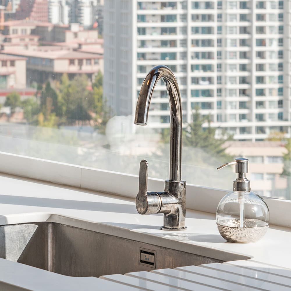 Flexible Hose Single-Lever Vertical Kitchen Mixer Arona Line