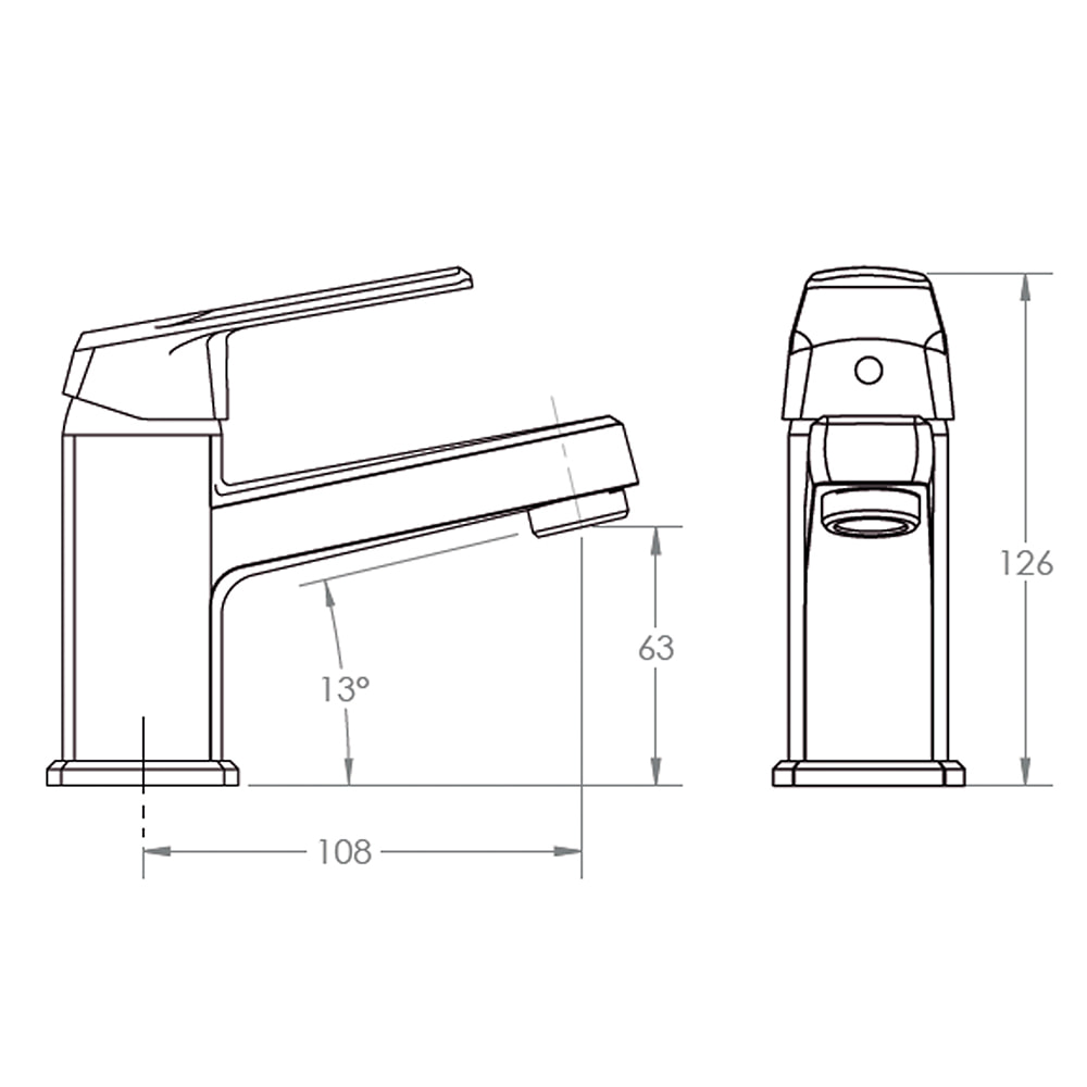 Deck Mounted ABS Single Hole Matte Black Chrome Faucet Bathroom Taps