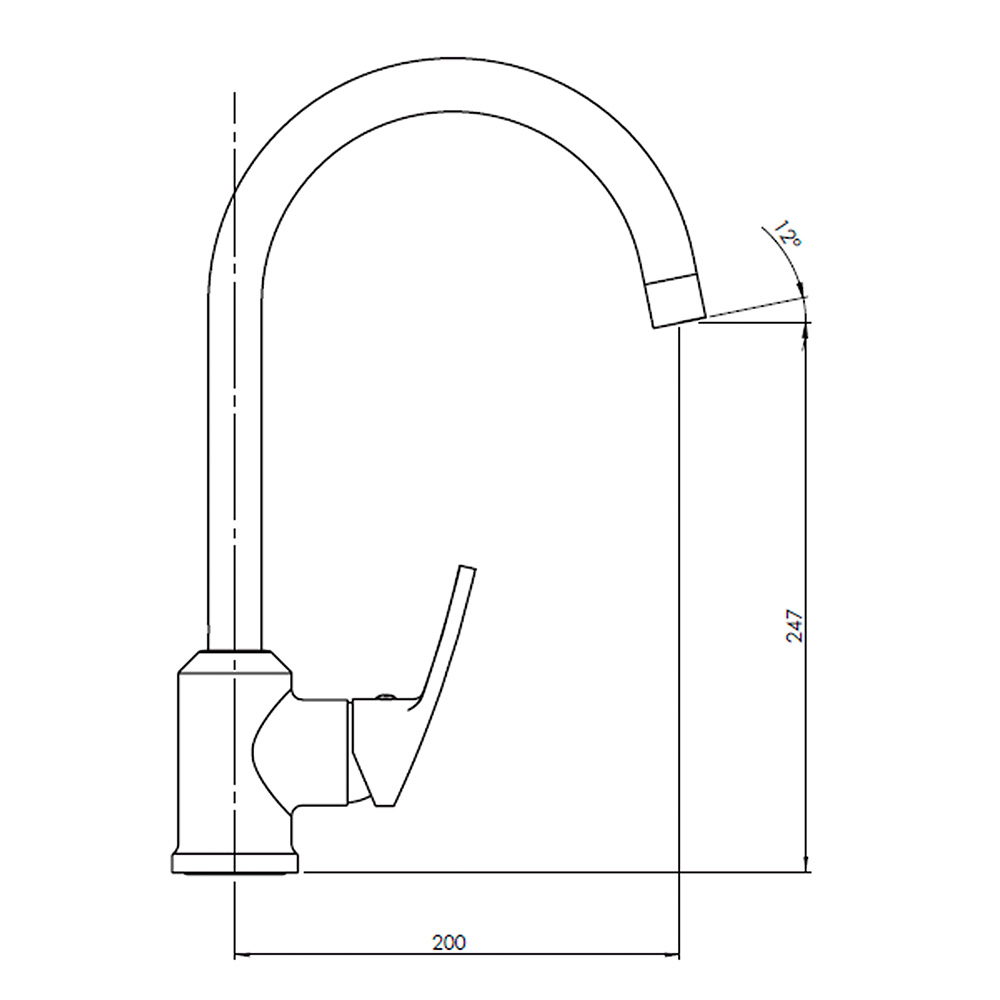 Zink Material Single-Lever Vertical Kitchen Sink Mixer Supra