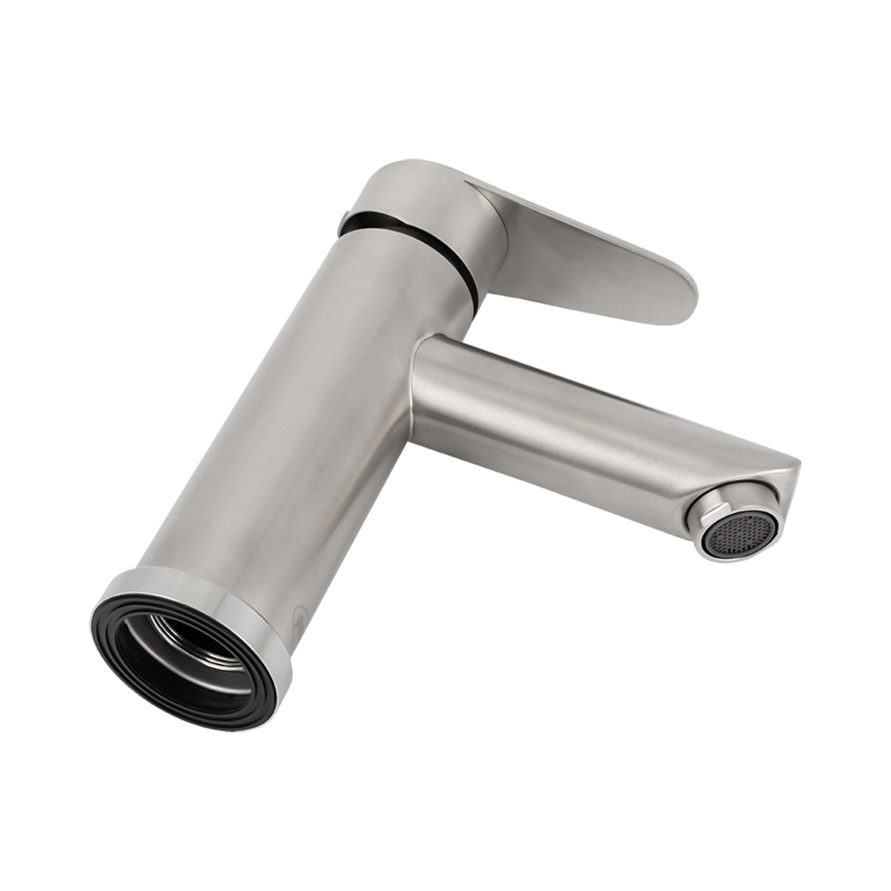 Deck mounted 35mm Single Lever Stainless Steel Basin Mixer Vermont
