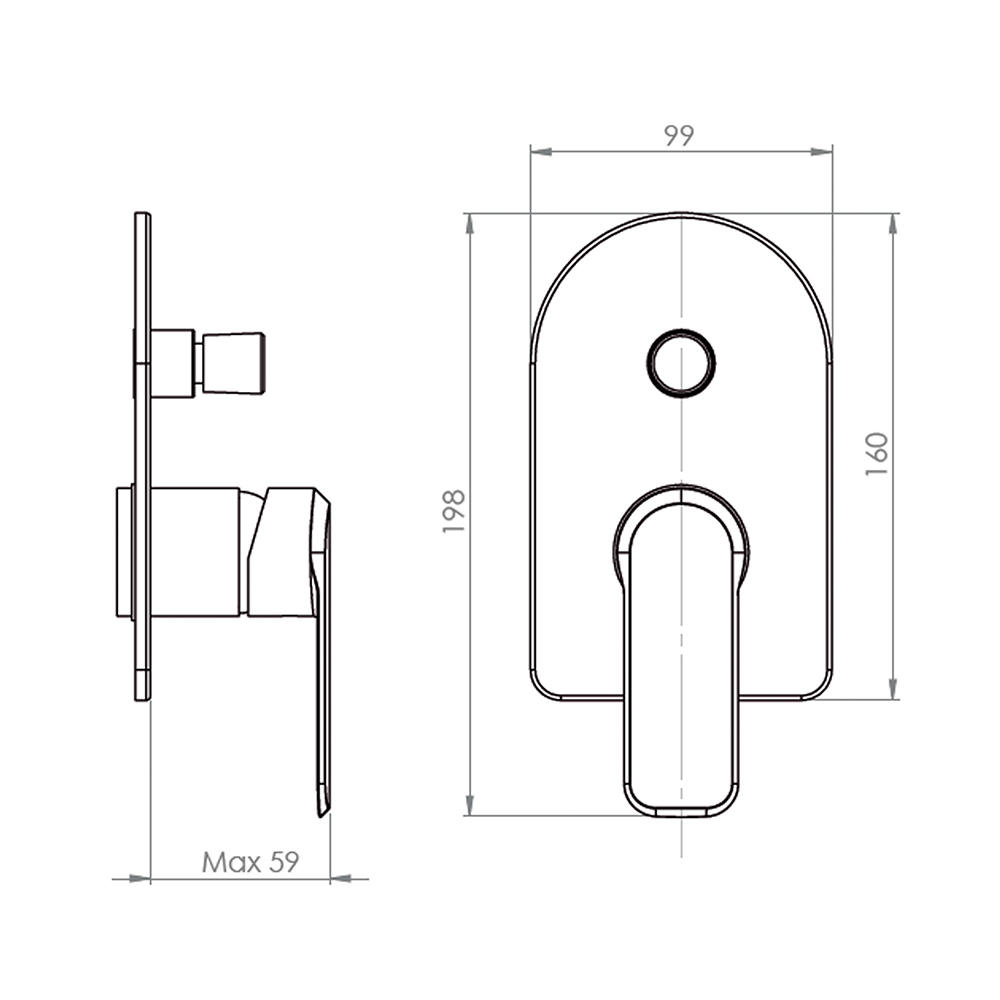 35mm Single Lever In Wall Shower Mixer With Diverter