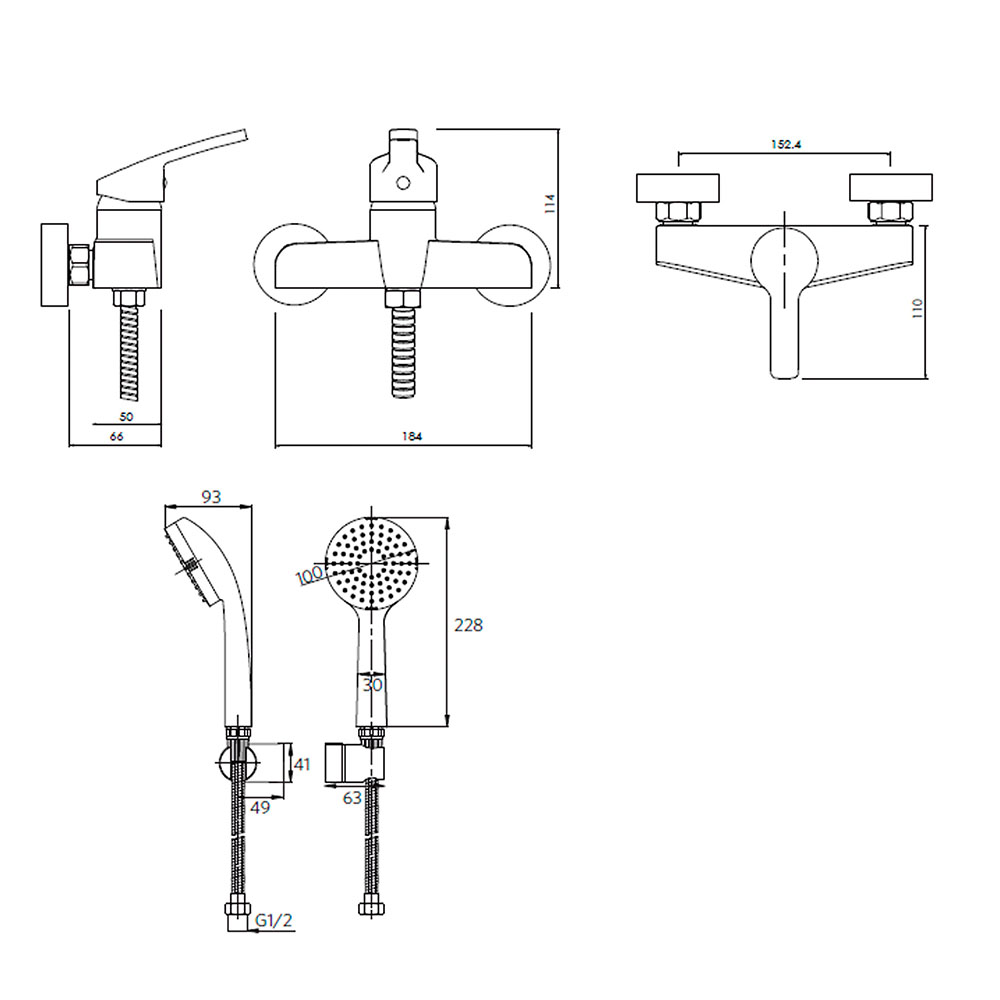 Low Lead 35 mm Single-Lever Shower Mixer