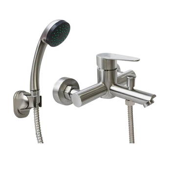 304 stainless steel wall mounted hot cold washroom bathroom faucet shower set