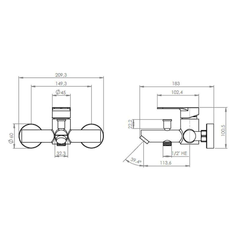 304 Stainless Steel Wall Mounted Hot Cold Washroom Bathroom Faucet Shower Set(duchas)