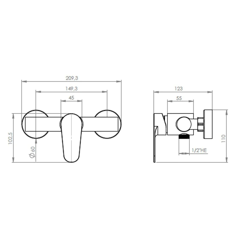 Stainless Steel In The Tile Shower(duchas)