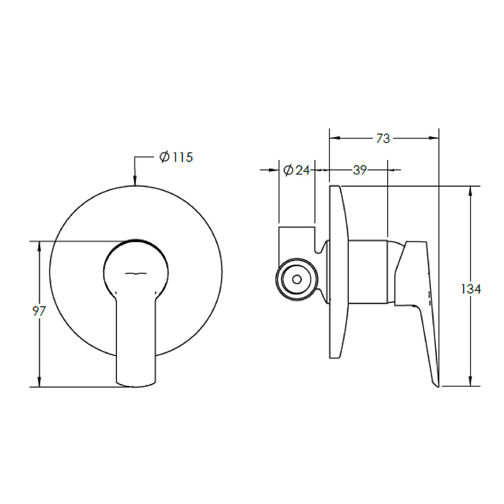 35mm Single Lever Shower In Wall Mixer(ducha)