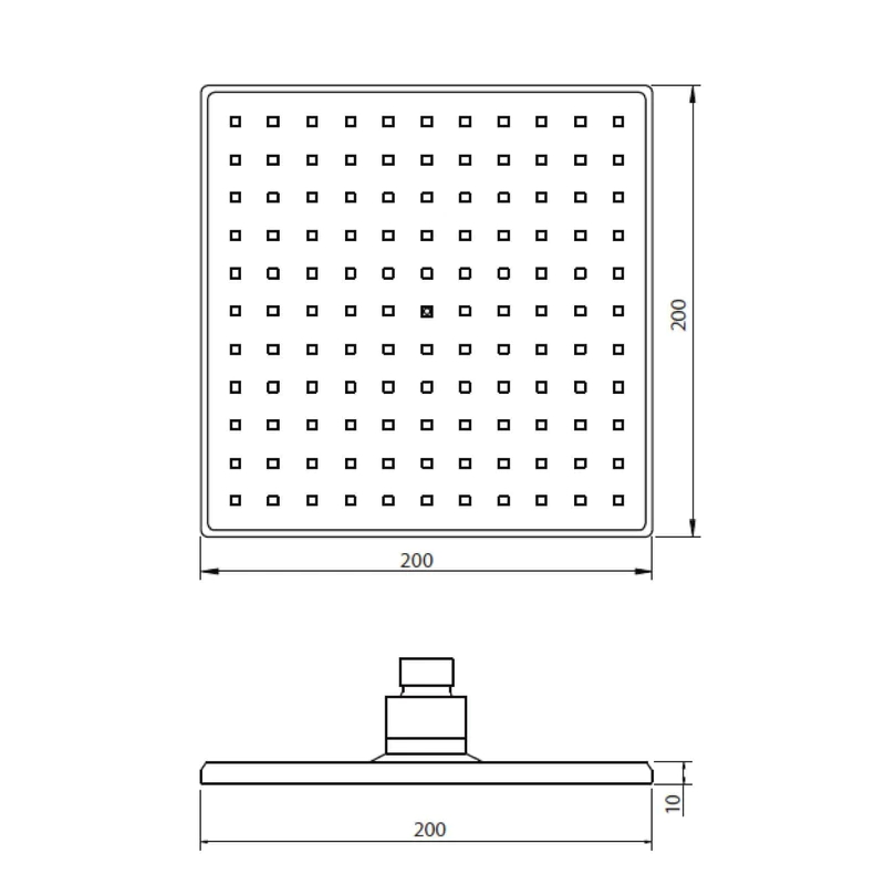 Ceiling Mounted Chrome Square Shower Head 200mm(duchas)