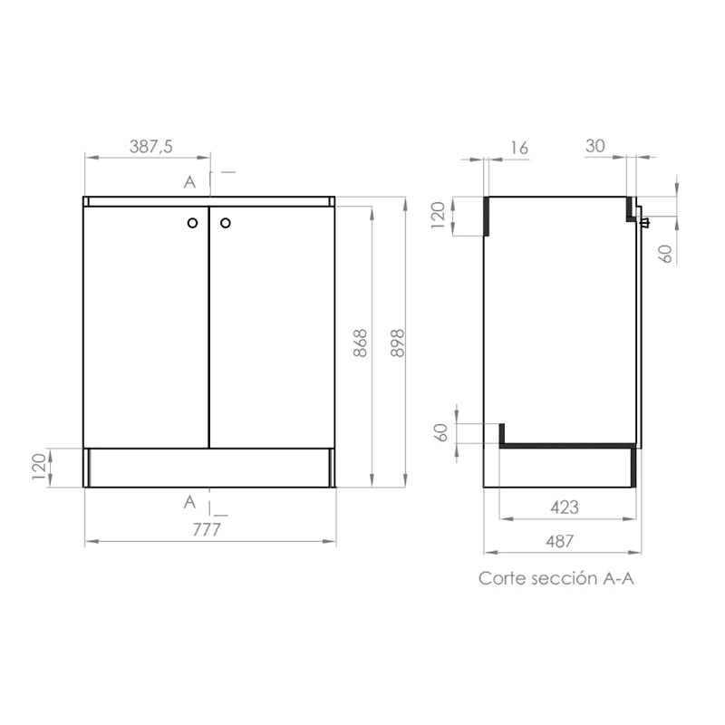 Kitchen Cabinet Set Lys to floor Right