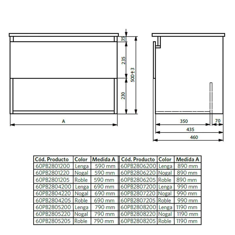 Cabinet 60 x 46 cm Belle (60PB2801205)
