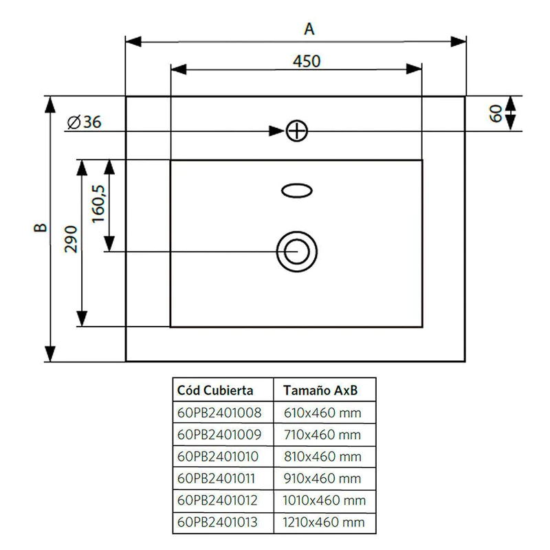 Vitreous China Rectangular Vessel Bathroom Sink