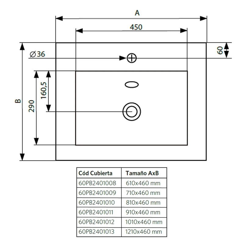 Bathroom Wash Basin Vanity Cover 80 x 46 cm