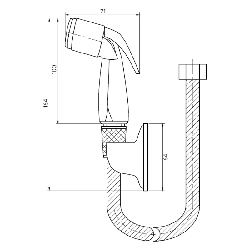 Chrome Toilet Mounted Handheld Bidet Sprayer(griferia)