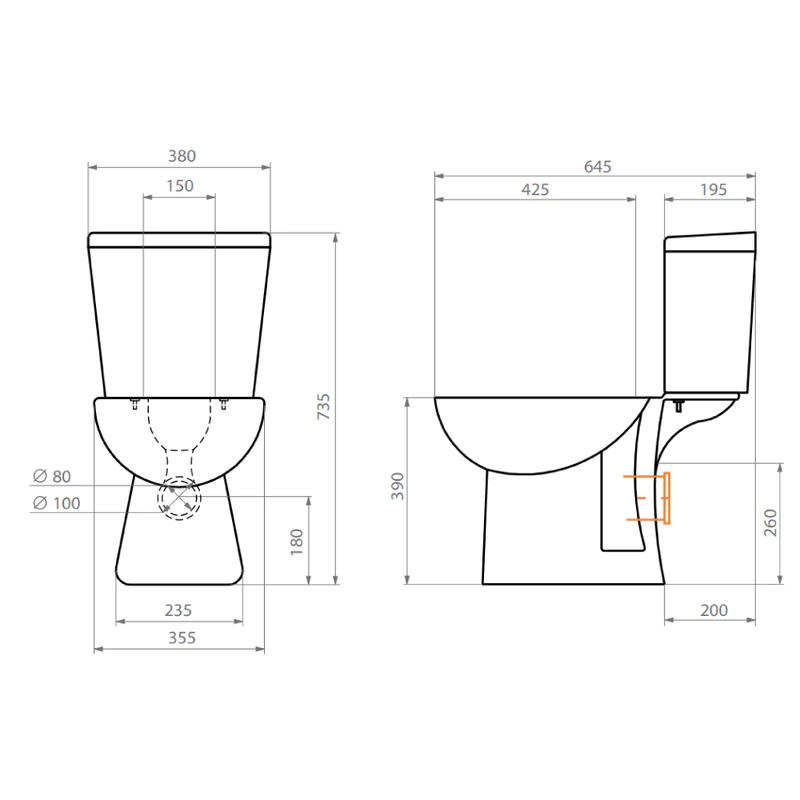 Dual Wash Down Drive System Sanitary Wc Full Kit Aura