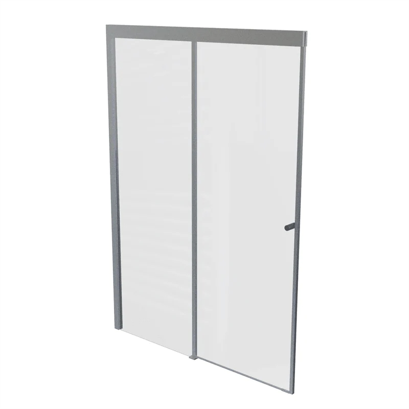 Tempered Glass Chrome Aluminium Shower Sliding Screen 140 x 195 cm