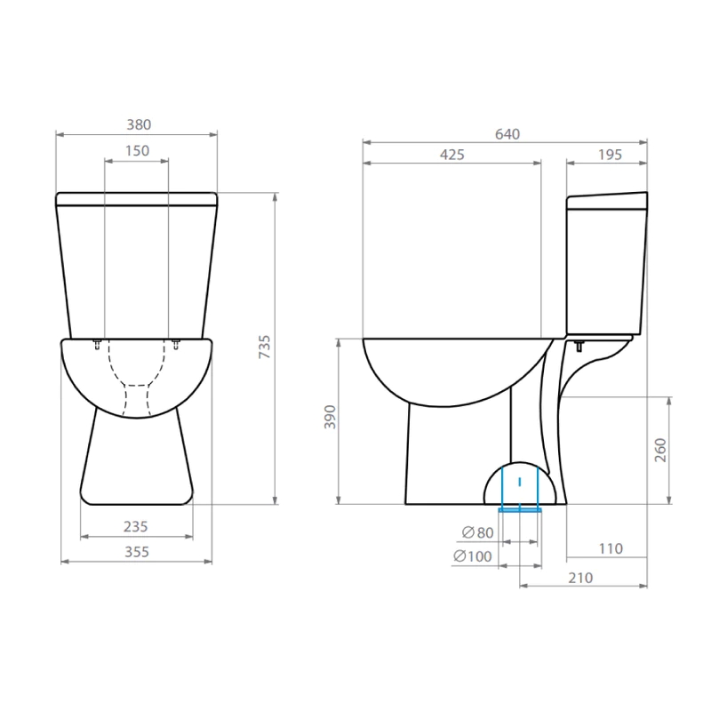 Dual Wash Down Drive System Sanitary Wc Full Kit Aura