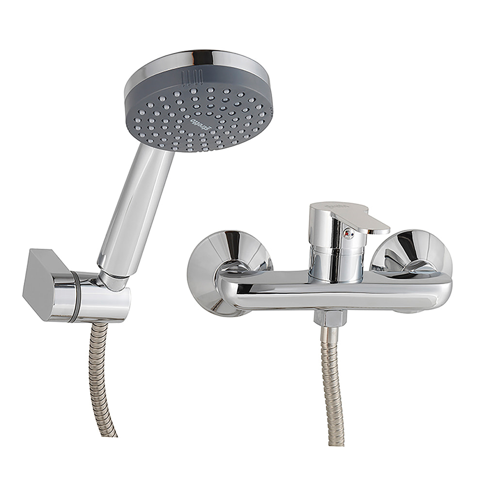 Polished Brass Wall Shower Hot Cold Water Mixer(duchas)