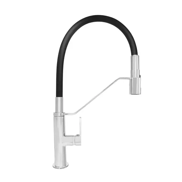 Single handle brass black kitchen faucet tap with pull out spray