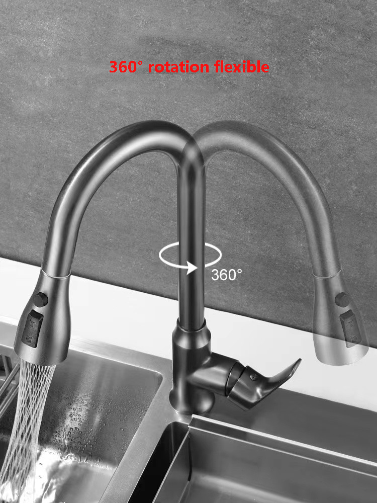 Matte Black Pull Down Spray Kitchen Faucet(griferia)