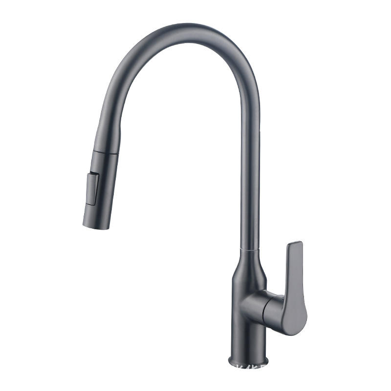brushed nickel kitchen faucet with pull out spray
