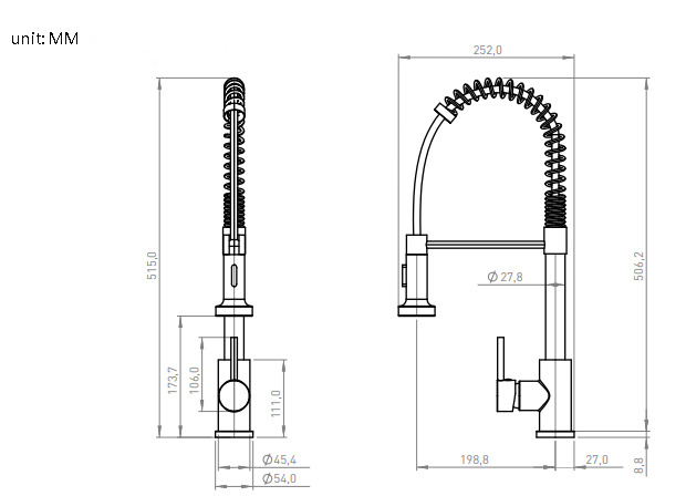 stainless steel sink tap kitchen laundry faucet with pull out sprayer