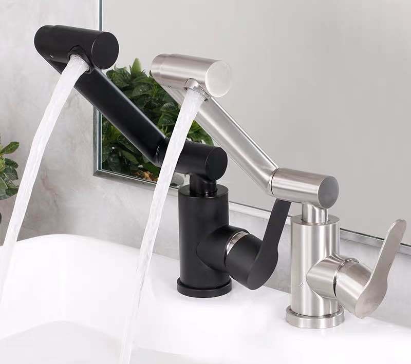  360 swivel black stainless bathroom faucet