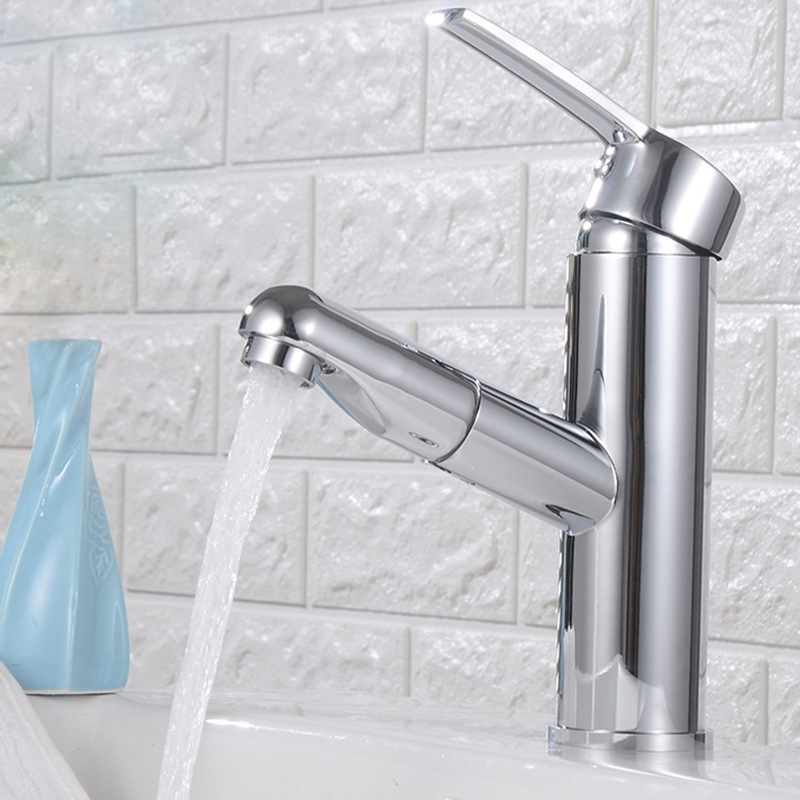 Black Bathroom Faucet With Pull Out Sprayer(griferia)