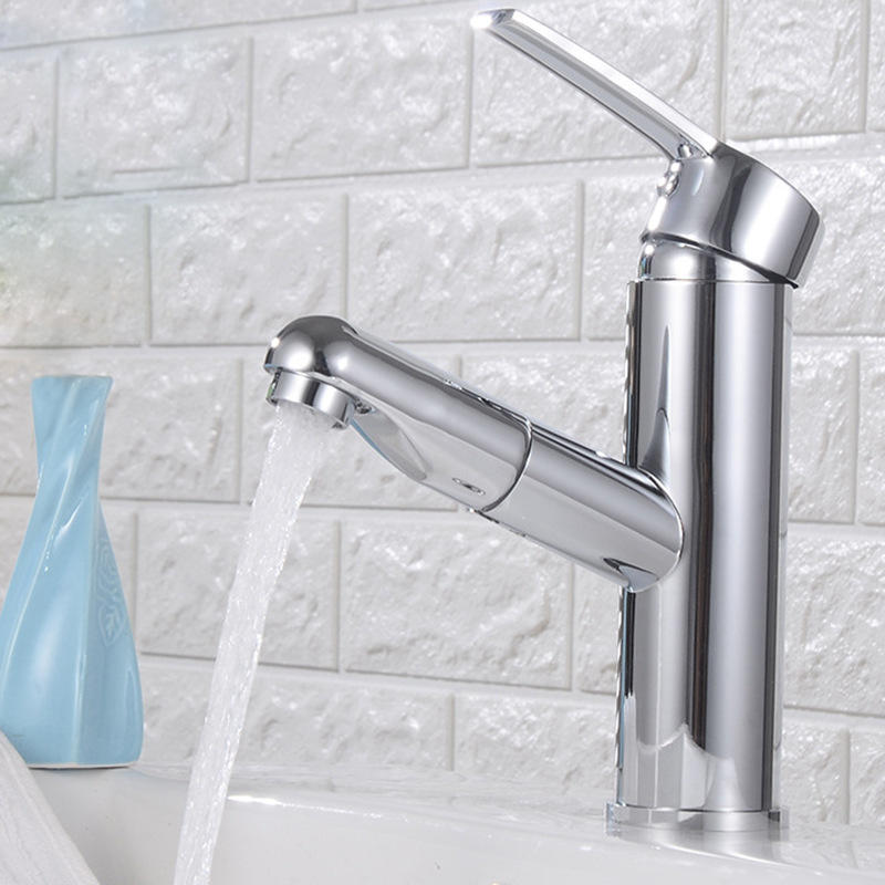 black bathroom faucet with pull out sprayer