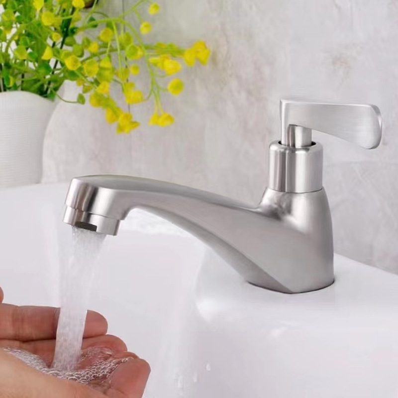 Single Cold SS Basin Bathroom Tap(griferia)