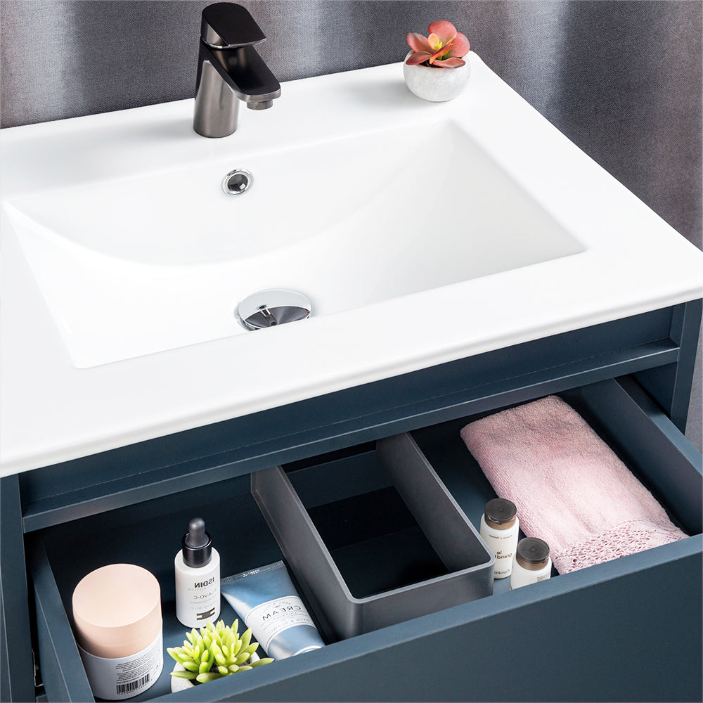 floating cabinet vanity bathroom with one sink