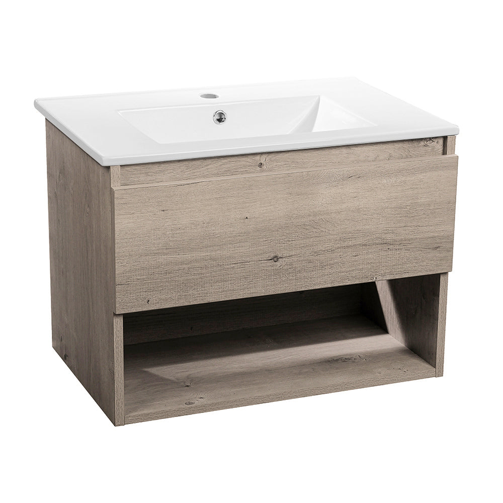 floating cabinet vanity bathroom with one sink