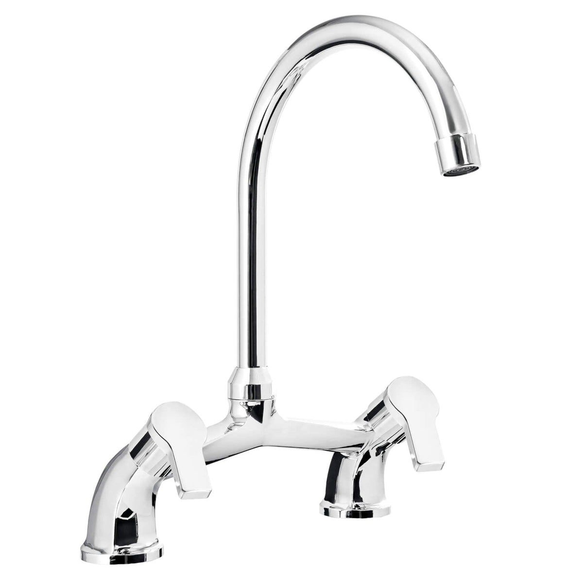 two hole deck mount bridge kitchen faucet
