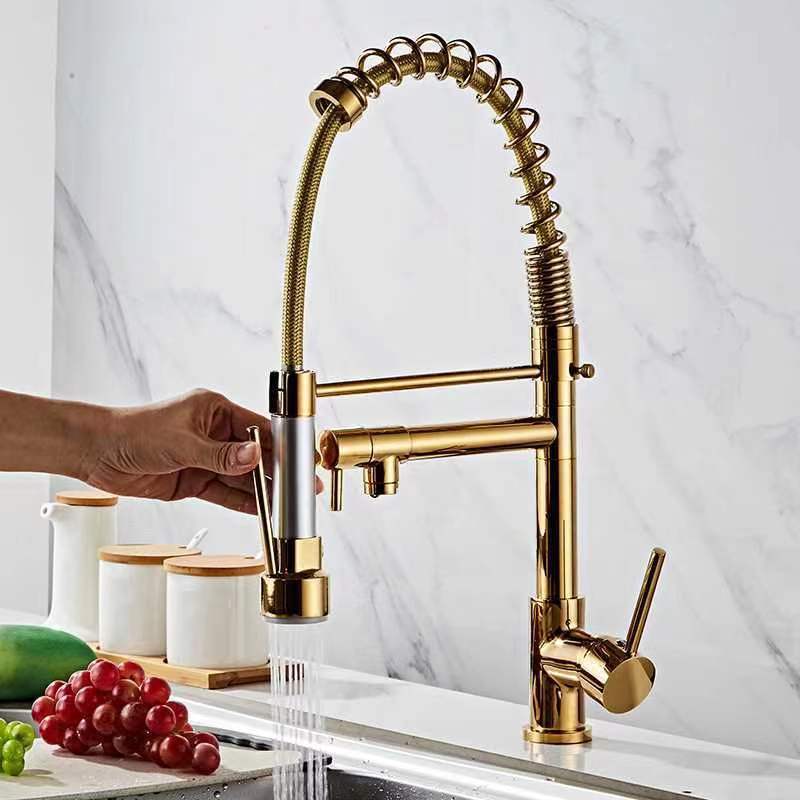 customize 360 degree rotating flexible pull out kitchen faucet water tap