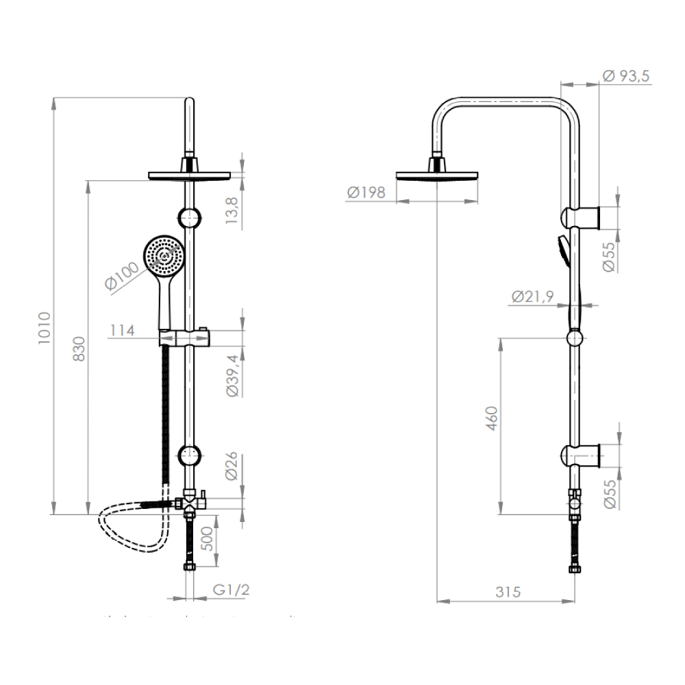 mamparas de duchas brass shower kit