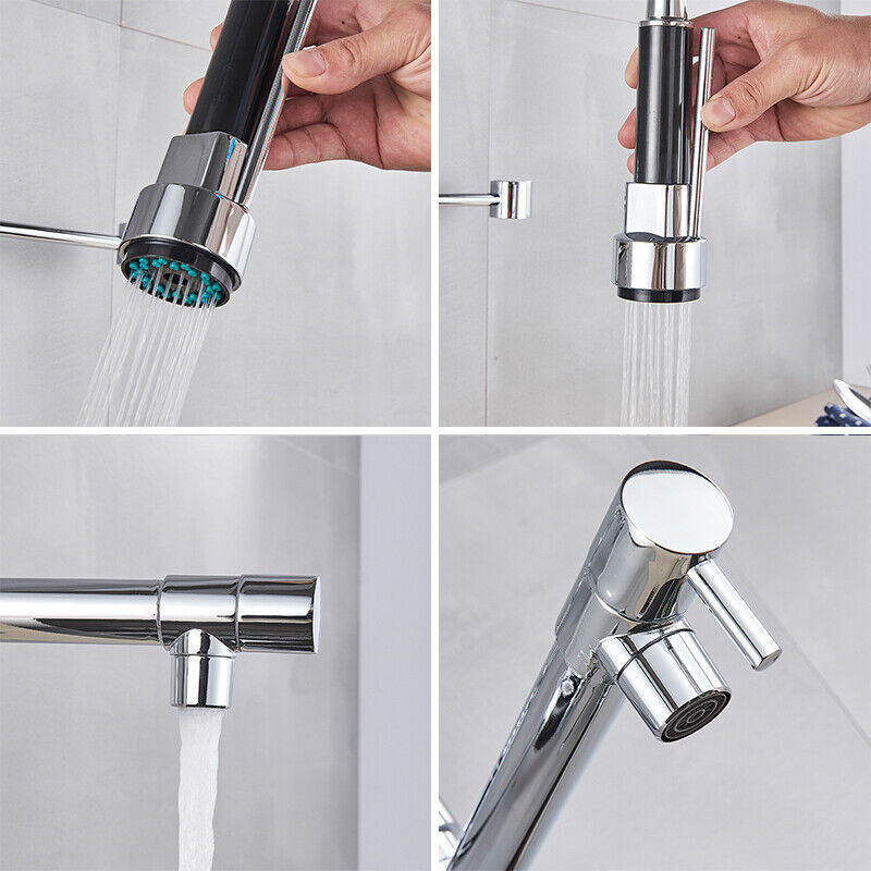 360 degree rotating flexible pull out kitchen faucet water tap
