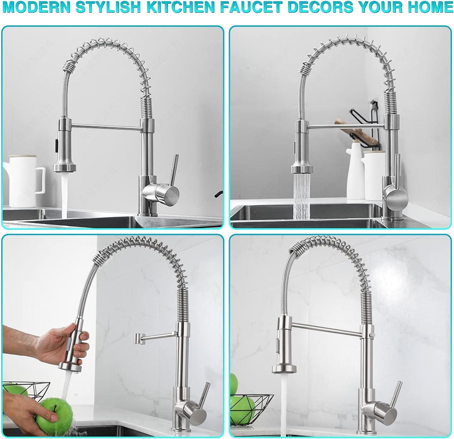 stainless steel sink tap kitchen laundry faucet with pull out sprayer