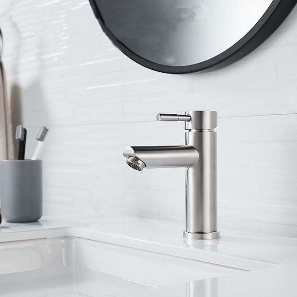 stainless steel brushed hand basin taps