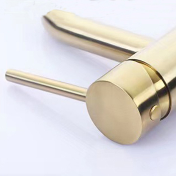 Brushed gold stainless steel bathroom basin taps