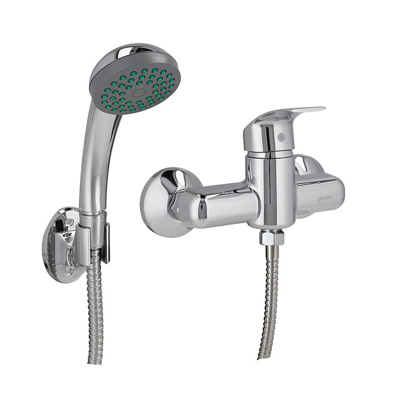 single abs chrome hand rain built in shower duchas