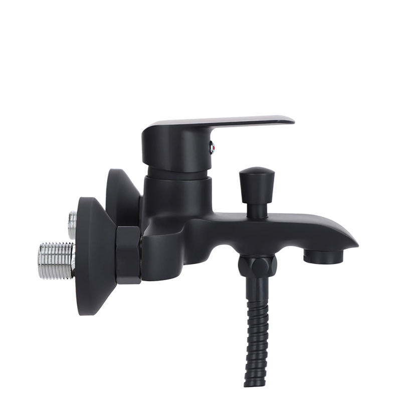 Matte Black brass wall mount tub shower faucet bath taps