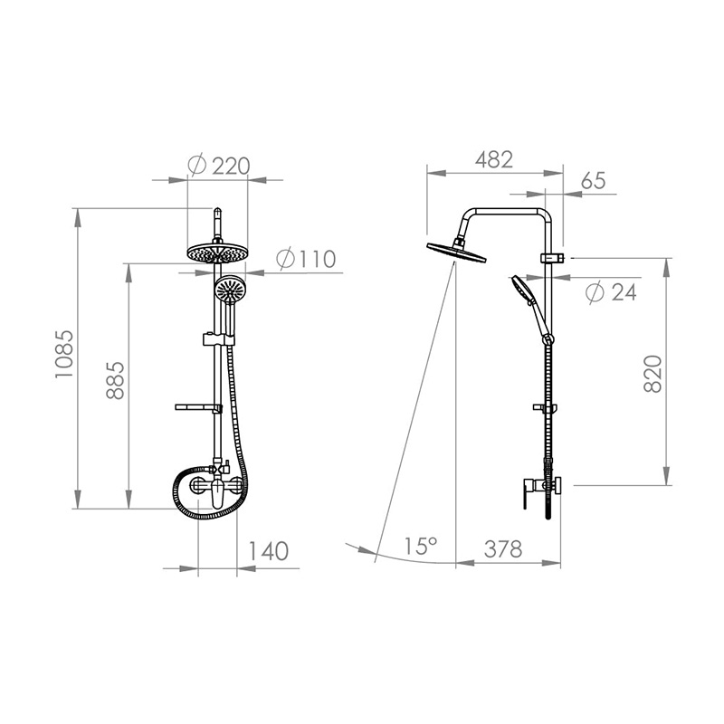 Stainless steel hot cold shower faucet system griferia para ducha