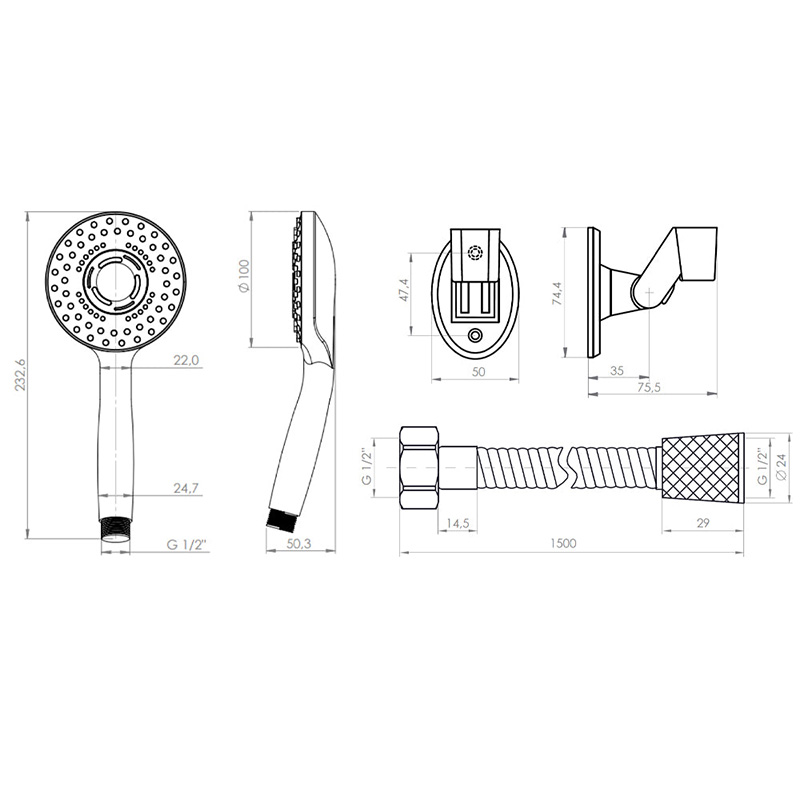 The abs plastic shower heads griferia para ducha