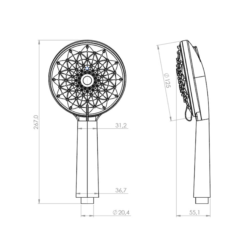 abs plastic rain shower head