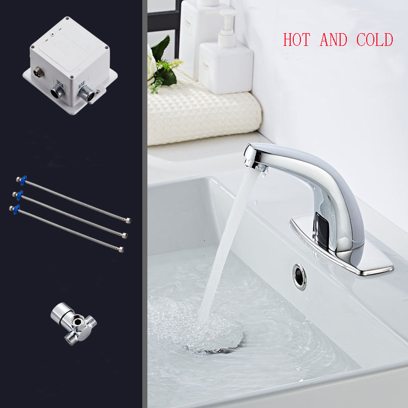 Automatic Motion Sensor Hands Free Electronic Infrared Smart Commercial Touchless Bathroom Sink Faucet