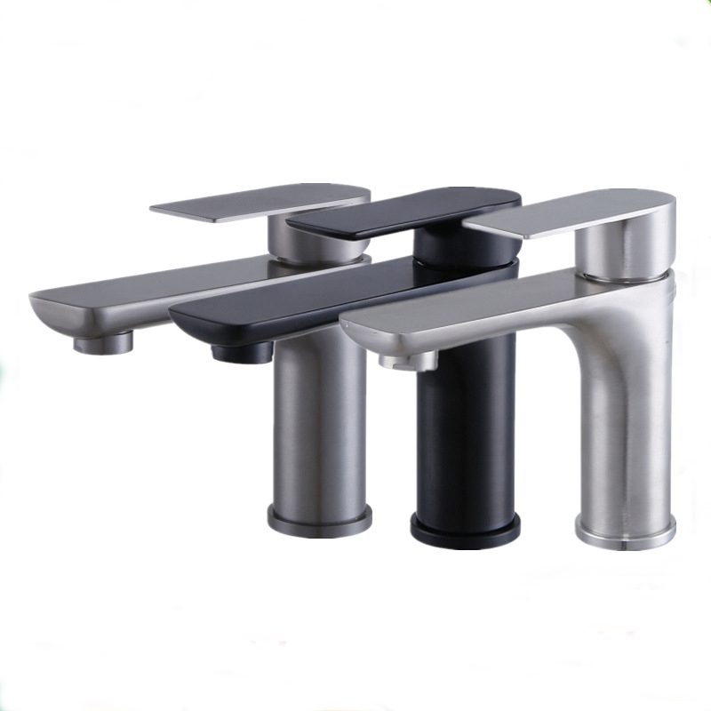 chrome plated sus 304 stainless steel bathroom sink faucet mixer