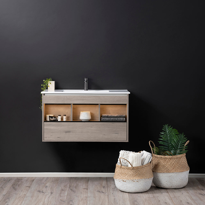 Floating Wall Mounted Bathroom MDF Storage Cabinet