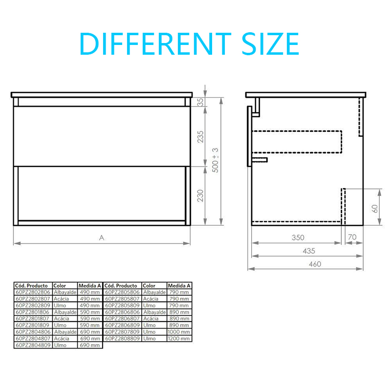 700mm 27inch Floating Wall Mounted Bathroom Storage Cabinet